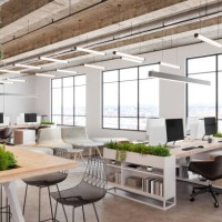 modern open plan office space interior - home decoration stock pictures, royalty-free photos & images