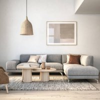 modern scandinavian living room interior - 3d render - home decoration stock pictures, royalty-free photos & images