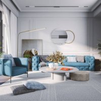 moderne vakantievilla met uitzicht op het strand - home decoration stockfoto's en -beelden
