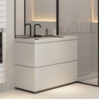 modernes minimalistisches badezimmer im skandinavischen stil. weiß-schwarz-konzept. - home decoration stock-fotos und bilder