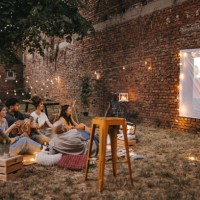 movie night party - home decoration stock pictures, royalty-free photos & images