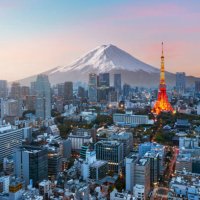 mt. fuji and tokyo skyline - travel stock pictures, royalty-free photos & images