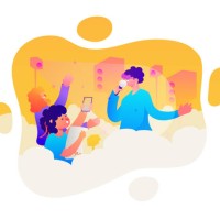 music artist, singer, star, celebrity with fans - concert stock illustrations