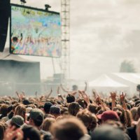 music festival crowd - concert stock pictures, royalty-free photos & images
