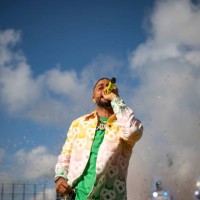 Musical artist DJ Adoni performs after the 2024 Dominican Republic Series game between the Boston Red Sox and the Tampa Bay Rays at Estadio Quisqueya...