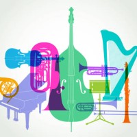 musical instruments - classical orchestra - concert stock illustrations