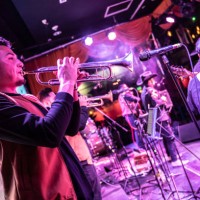 musicien jouant de la trompette dans un concert de musique - concert photos et images de collection