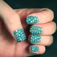 nail art with aqua crystals - nails art stock pictures, royalty-free photos & images