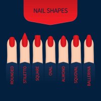 nail shapes, illustration - nails art stock illustrations