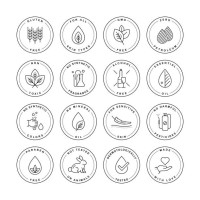 natural product label set - food stock illustrations