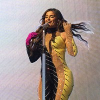 Nelly Furtado performs at Mighty Hoopla 2024 at Brockwell Park on June 01, 2024 in London, England.