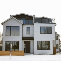new modern home,built in an old established neighborhood - garden decoration stock pictures, royalty-free photos & images