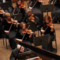 New York Philharmonic performing at Avery Fisher Hall on Thursday night, December 5, 2013.This image:Richard Goode performing Mozart's 