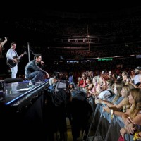 Nick Jonas, Joe Jonas, and Kevin Jonas perform onstage during Jonas Brothers “Five Albums, One Night” Tour - New York at Yankee Stadium on August 13,...