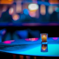 nightclub bar scene of abstract nightlife with candle and table at restaurant - home decoration stock pictures, royalty-free photos & images