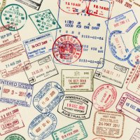 numerous visa stamps on a passport page - travel stock pictures, royalty-free photos & images