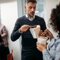 office lunch break - junk food stock pictures, royalty-free photos & images