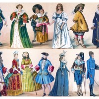 old chromolithograph of european costumes, 17th - 19th century - fashion stock pictures, royalty-free photos & images