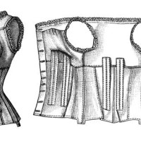 old engraved illustration of a corset - fashion stock pictures, royalty-free photos & images