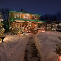old historic home with christmas lights - garden decoration stock pictures, royalty-free photos & images