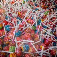 On the third anniversary of the UK leaving the European Union , a detail of lollipops in the window of an amusement arcade on Marine Parade at...