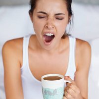 one big yawn! - coffee stockfoto's en -beelden