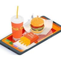 online fast food delivery - junk food stock illustrations