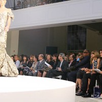 Open Tennis Player Champion Roger Federer and wife, Mirka Vavrinec front row at the Oscar De La Renta Spring 2008 Collection during Mercedes-Benz...