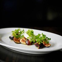 organic fig salad with goat cheese - food stock pictures, royalty-free photos & images