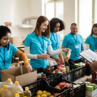 organiser les dons alimentaires - food photos et images de collection