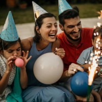 our family love celebrations - garden decoration stock pictures, royalty-free photos & images