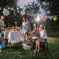 outdoor party - garden decoration stock pictures, royalty-free photos & images