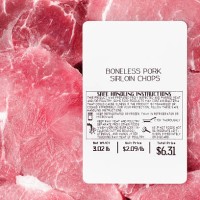 package of boneless pork sirloin chops - food stockfoto's en -beelden