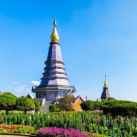 pagoda of doi inthanon national park, chiang mai, thailand - garden decoration stock pictures, royalty-free photos & images