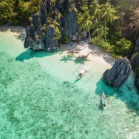 palawan el nido entalula island beach philippines - travel stock pictures, royalty-free photos & images