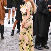 Pamela Anderson attends the Victoria Beckham Womenswear Spring/Summer 2024 show as part of Paris Fashion Week on September 29, 2023 in Paris, France.