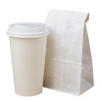 paper coffee cup and bag - junk food stock pictures, royalty-free photos & images