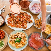 party buffet - junk food stock pictures, royalty-free photos & images