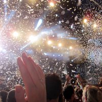 party time at a concert - concert stock pictures, royalty-free photos & images