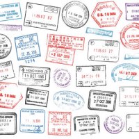 passport stamps vector illustration - travel stock illustrations