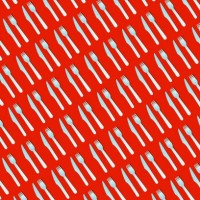 pattern of reusable wooden knives and forks on red background. concept of sustainability, food, menu, restaurant, bag and food. - junk food stock pictures, royalty-free photos & images
