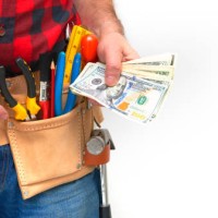 paying maintenance worker - home decoration stock pictures, royalty-free photos & images