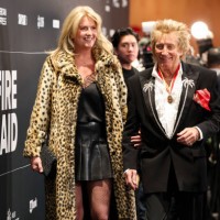 Penny Lancaster, Rod Stewart at the FireAid Benefit Concert held at Intuit Dome on January 30, 2025 in Los Angeles, California.