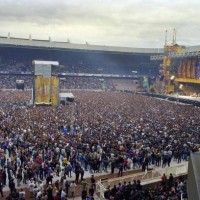 People arrive on June 22, 1990 inside the Parc des Princes in Paris to see the Rolling Stones performing. The Steel Wheels/Urban Jungle Tour has been...