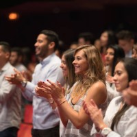 people at a ballet performance applauding and smiling - concert stock pictures, royalty-free photos & images