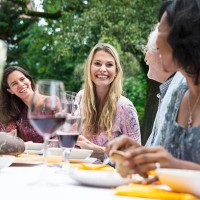 people on a garden party - garden decoration stock pictures, royalty-free photos & images
