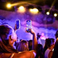 people recording dj live during party - concert stock pictures, royalty-free photos & images