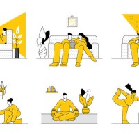 people staying at home - home decoration stock illustrations