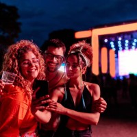 people take selfie at music festival - concert stock pictures, royalty-free photos & images