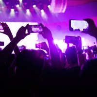 people taking picture at music festival - concert stock pictures, royalty-free photos & images